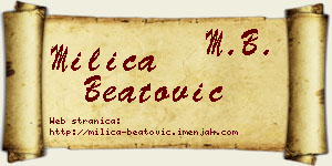 Milica Beatović vizit kartica